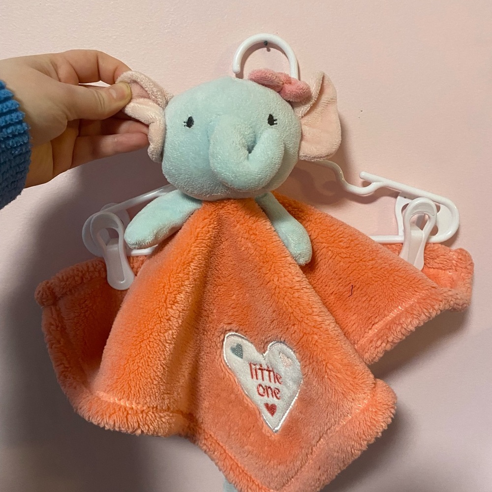 Elephant lovey little one heart baby gear brand security blanket